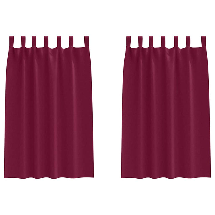 VidaXL rideaux occultants avec anneaux 2 pcs rouge vin 175 x 140 cm