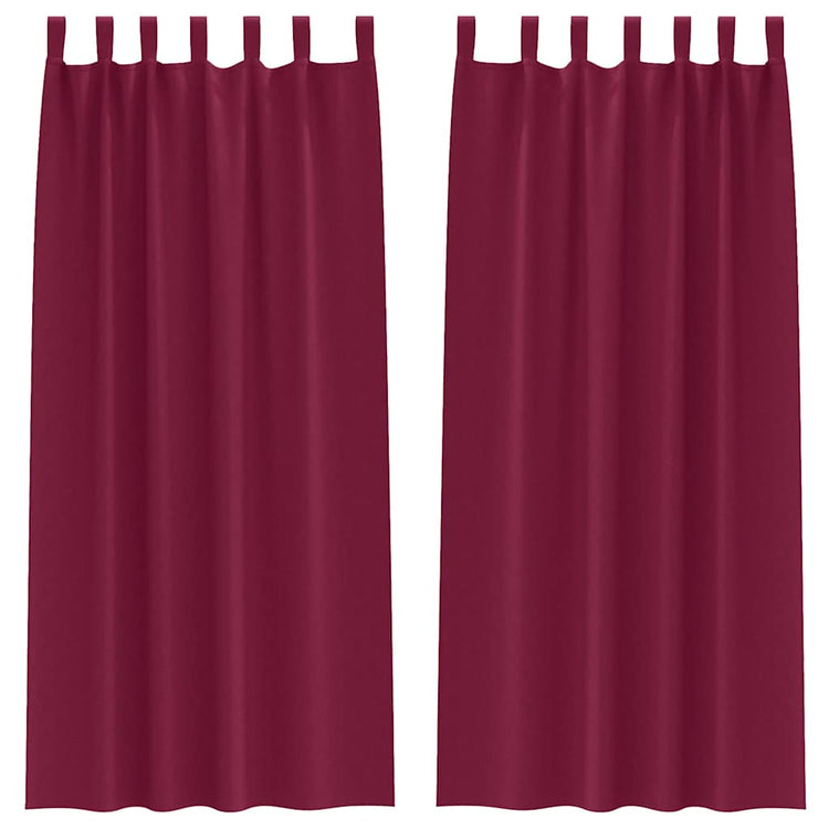 VidaXL rideaux occultants avec anneaux 2 pcs rouge vin 225 x 140 cm