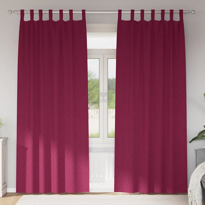 VidaXL rideaux occultants avec anneaux 2 pcs rouge vin 245 x 140 cm