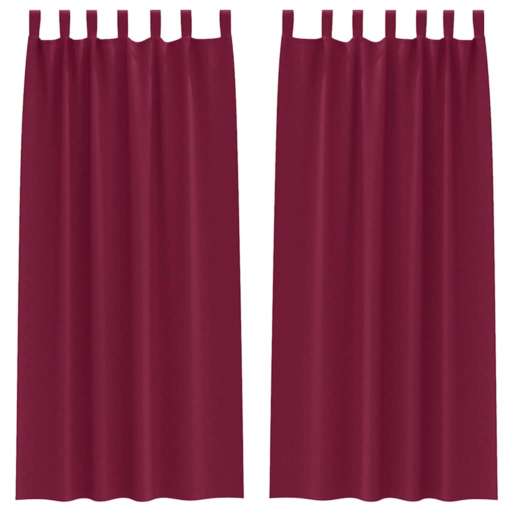 VidaXL rideaux occultants avec anneaux 2 pcs rouge vin 245 x 140 cm