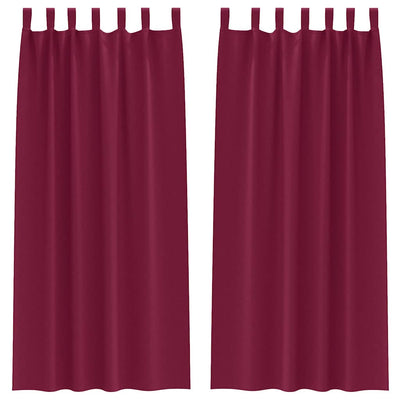 VidaXL rideaux occultants avec anneaux 2 pcs rouge vin 245 x 140 cm