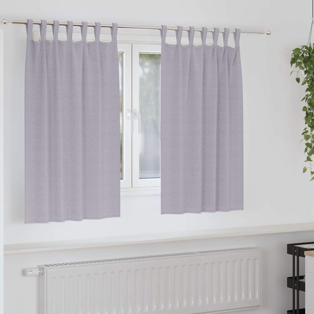 Vidaxxl rideaux occultants avec anneaux 2 pcs gris métal 140 x 140 cm