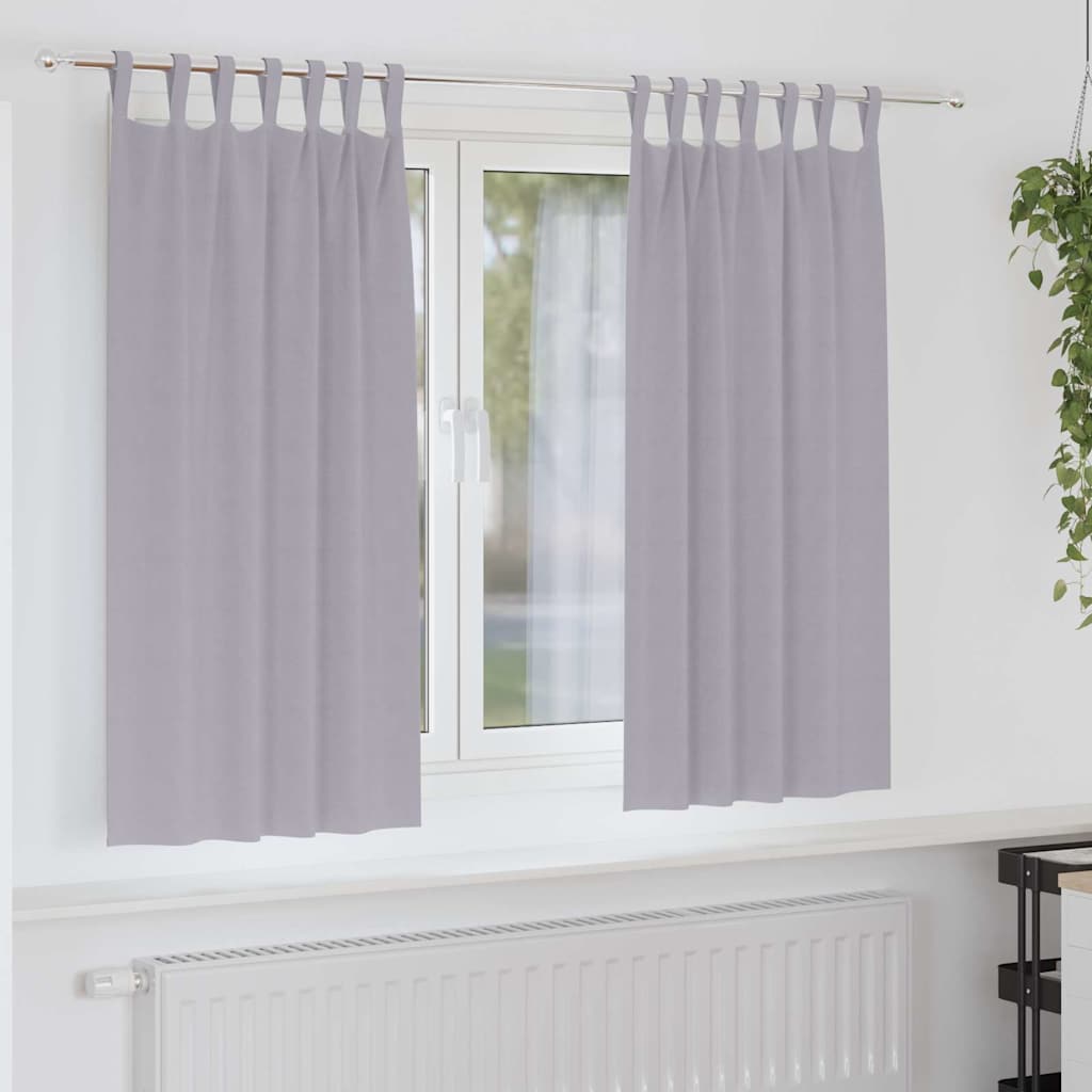 Vidaxl rideaux occultants avec anneaux 2 pcs gris métal 175 x 140 cm