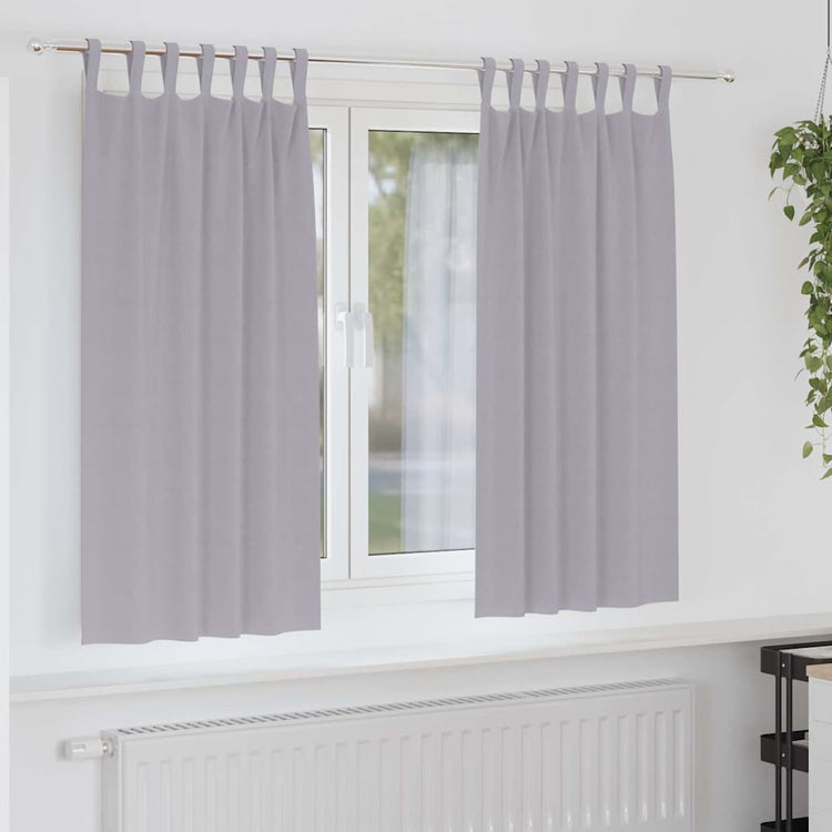 Vidaxl rideaux occultants avec anneaux 2 pcs gris métal 175 x 140 cm