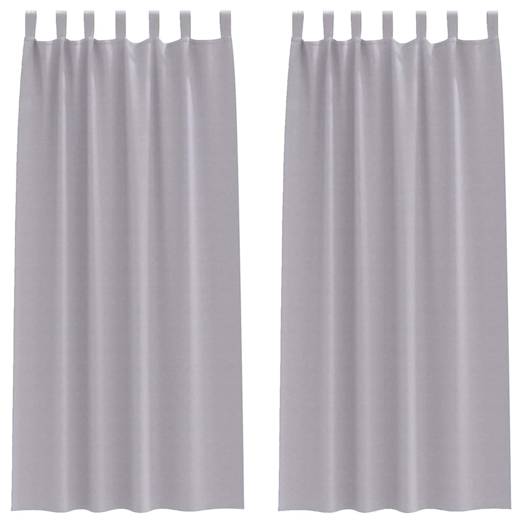 VidaXL rideaux occultants avec anneaux 2 pcs gris métal 225 x 140 cm