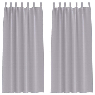 VidaXL rideaux occultants avec anneaux 2 pcs gris métal 245 x 140 cm