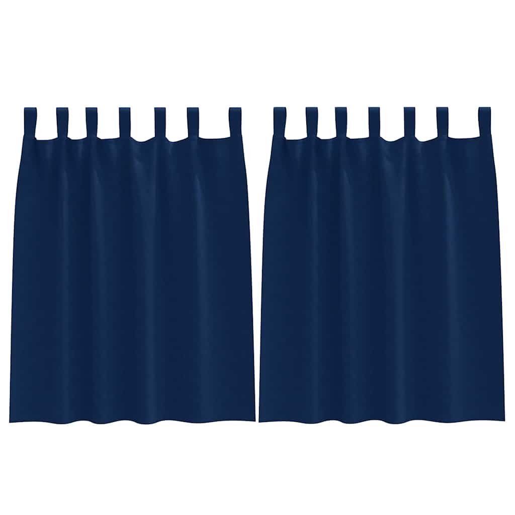 VidaXL rideaux occultants avec anneaux 2 pcs bleu foncé 140 x 140 cm