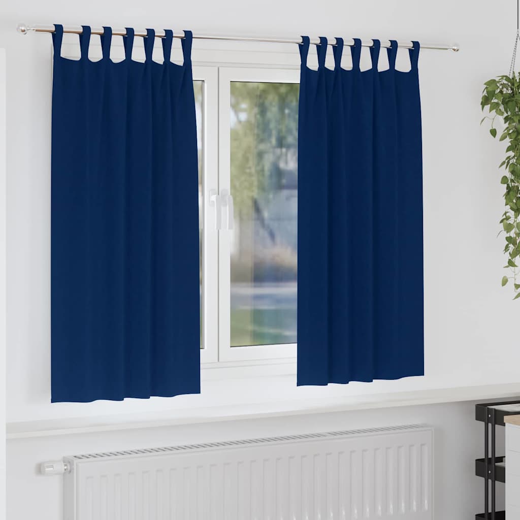 Vidaxl rideaux occultants avec anneaux 2 pcs bleu foncé 175 x 140 cm