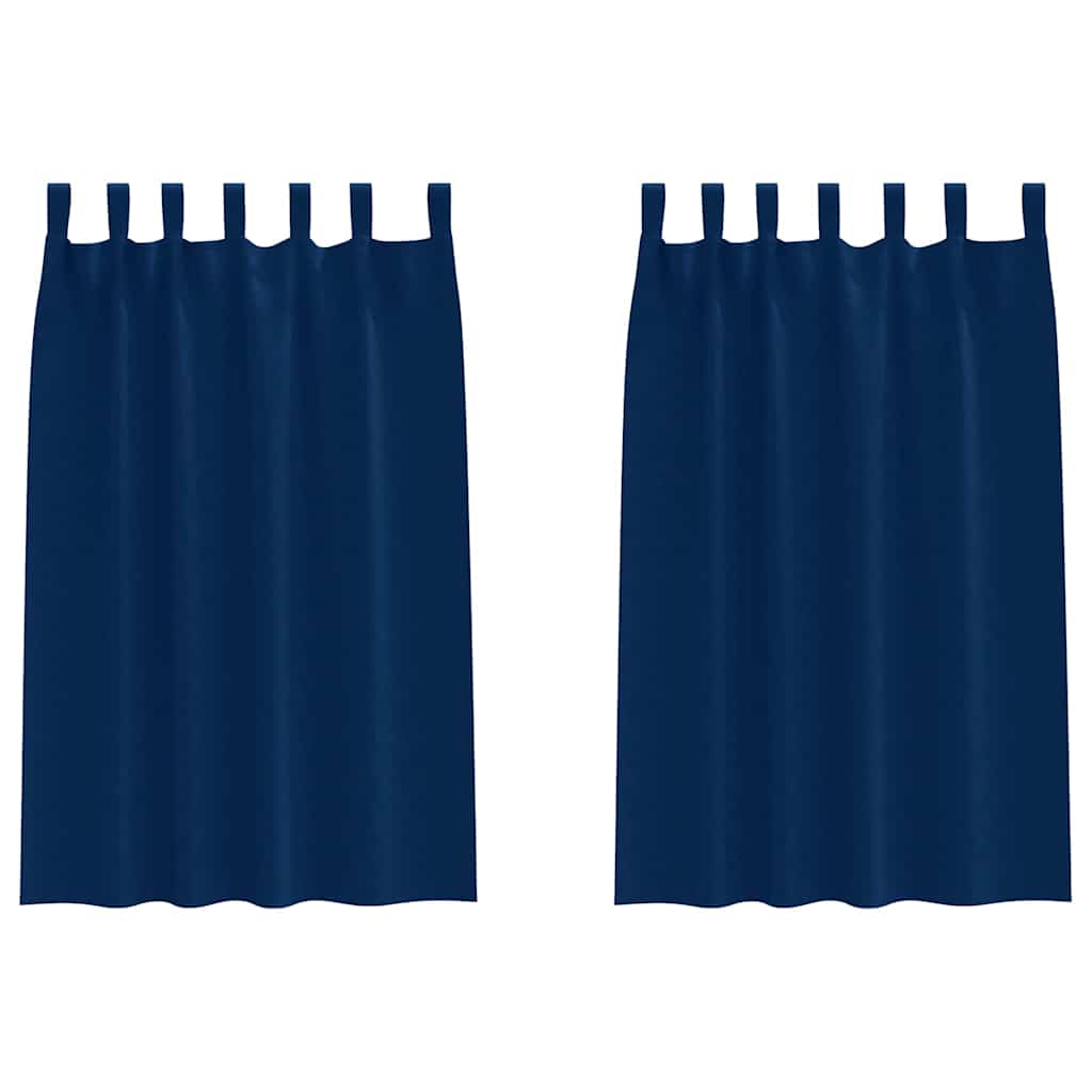 Vidaxl rideaux occultants avec anneaux 2 pcs bleu foncé 175 x 140 cm