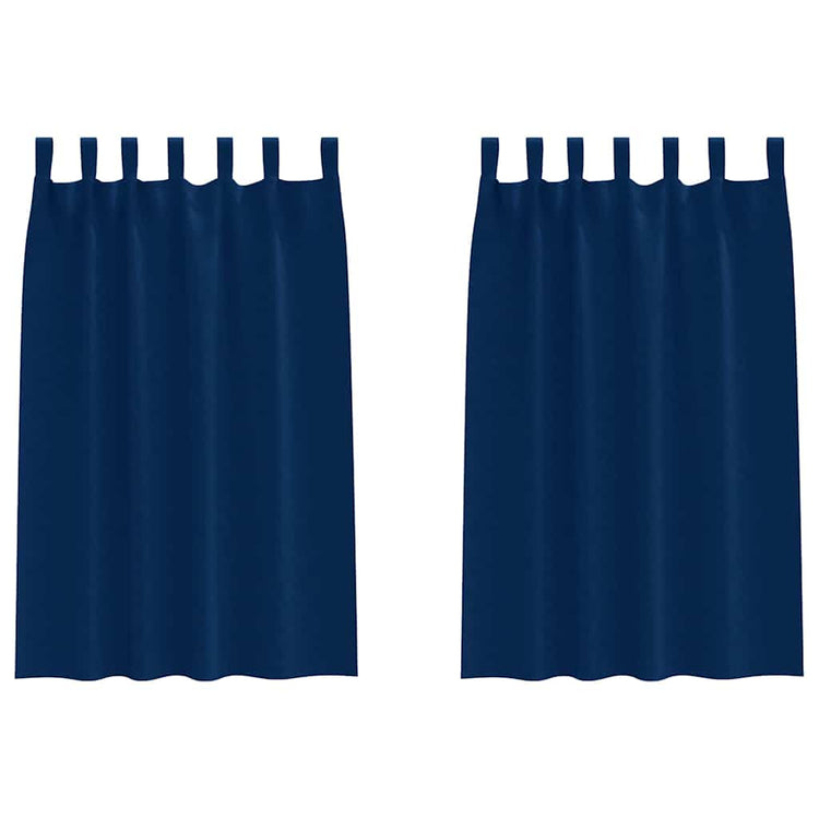 Vidaxl rideaux occultants avec anneaux 2 pcs bleu foncé 175 x 140 cm