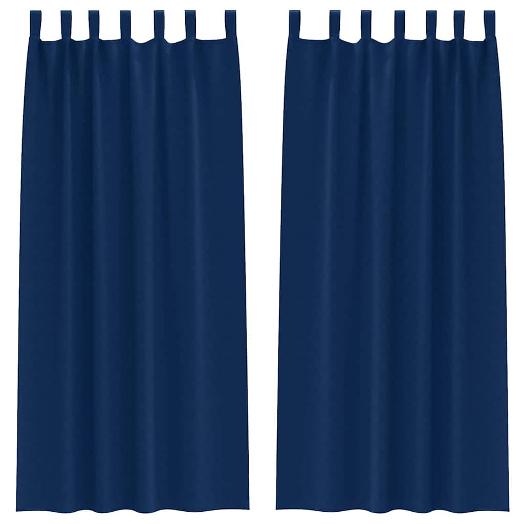 Vidaxl rideaux occultants avec anneaux 2 pcs bleu foncé 260 x 140 cm