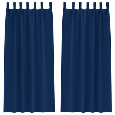 Vidaxl rideaux occultants avec anneaux 2 pcs bleu foncé 260 x 140 cm