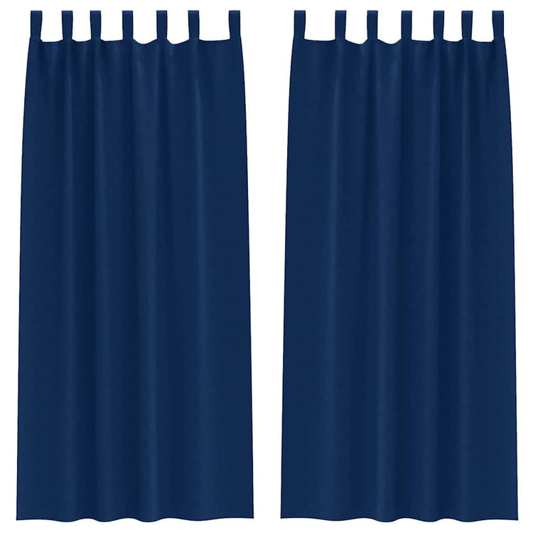 Vidaxl rideaux occultants avec anneaux 2 pcs bleu foncé 260 x 140 cm