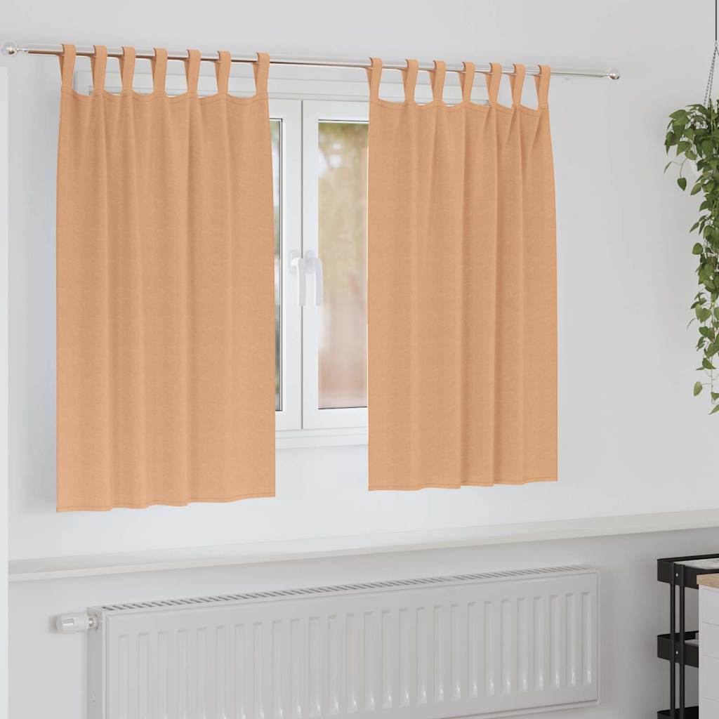 Vidaxl rideaux occultants avec anneaux 2 pcs marron clair 140 x 140 cm