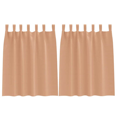 Vidaxl rideaux occultants avec anneaux 2 pcs marron clair 140 x 140 cm