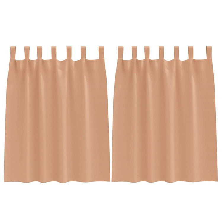 Vidaxl rideaux occultants avec anneaux 2 pcs marron clair 140 x 140 cm