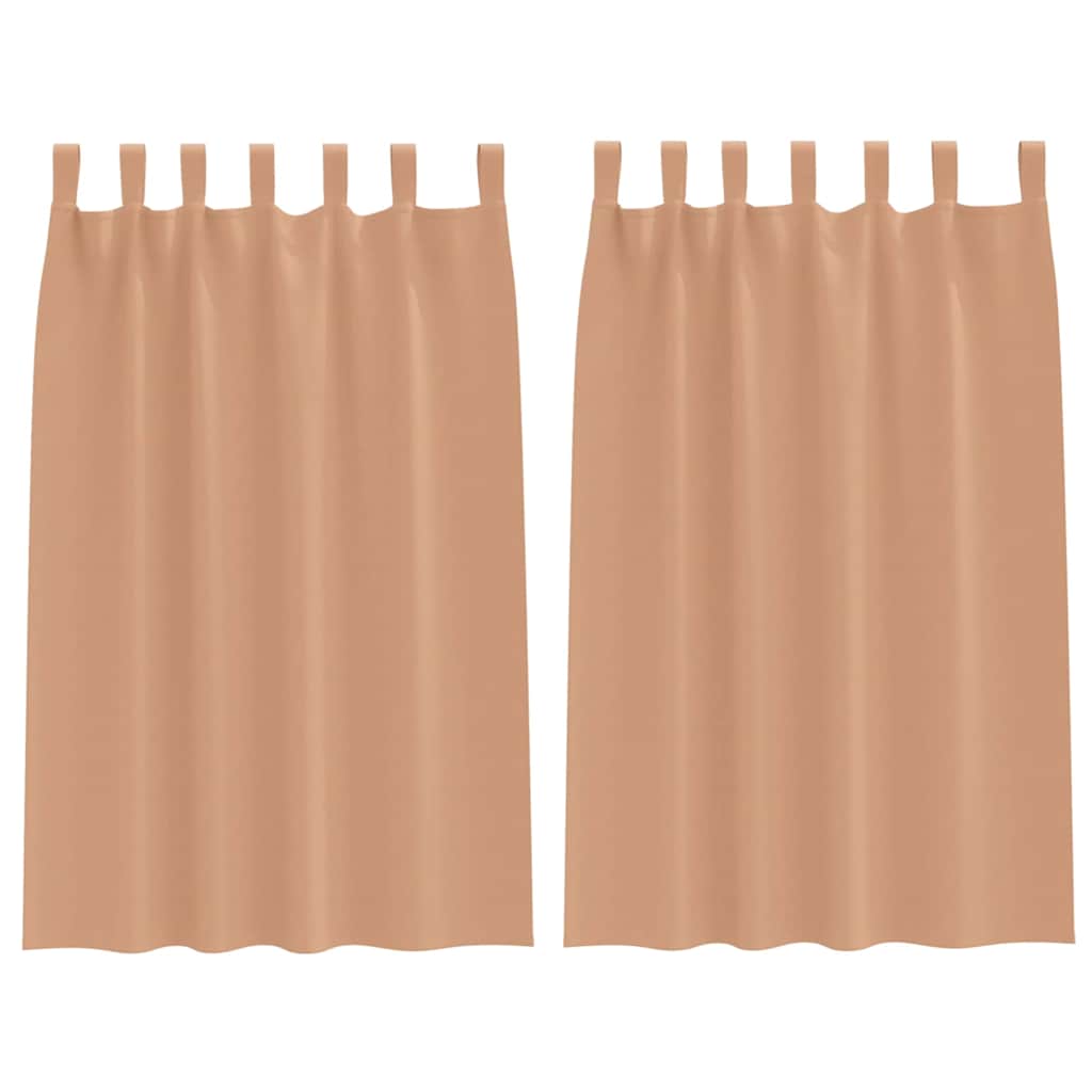 Vidaxl rideaux occultants avec anneaux 2 pcs marron clair 175 x 140 cm
