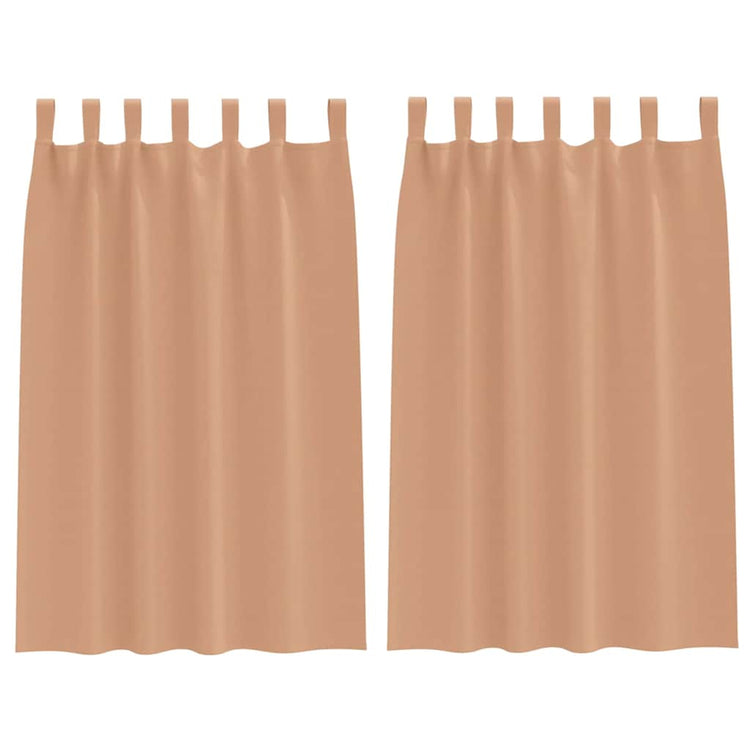 Vidaxl rideaux occultants avec anneaux 2 pcs marron clair 175 x 140 cm