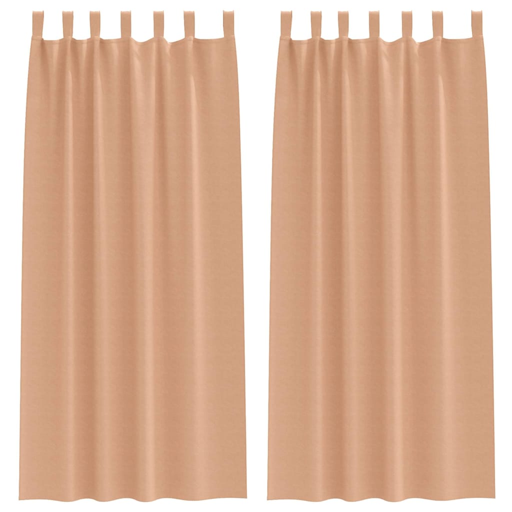 Vidaxl rideaux occultants avec anneaux 2 pcs marron clair 225 x 140 cm