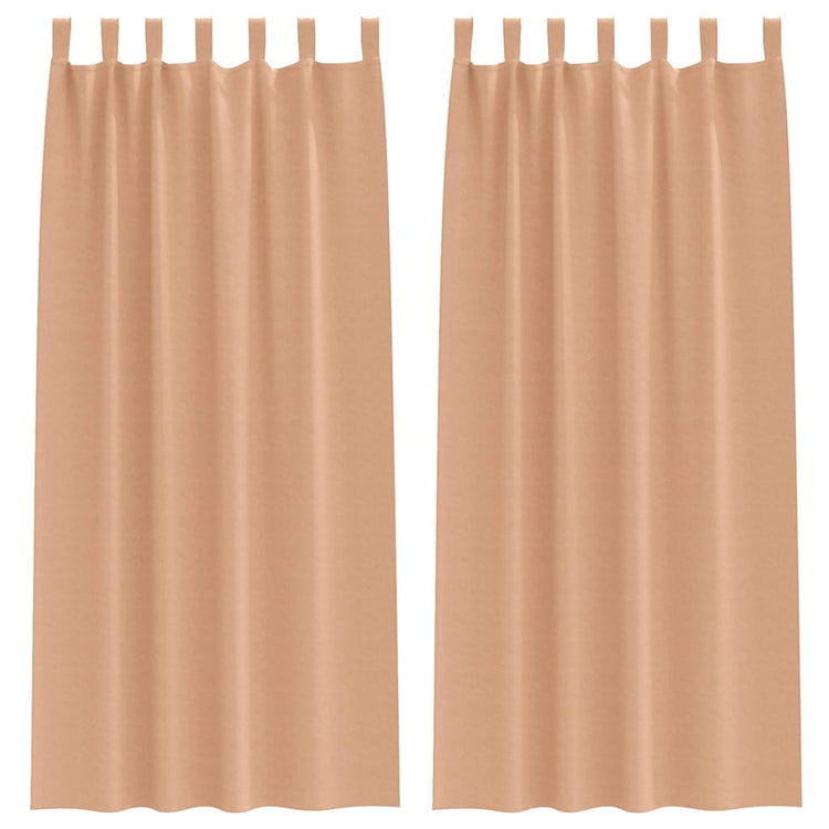 Vidaxl rideaux occultants avec anneaux 2 pcs marron clair 225 x 140 cm