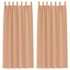 Vidaxl rideaux occultants avec anneaux 2 pcs marron clair 245 x 140 cm