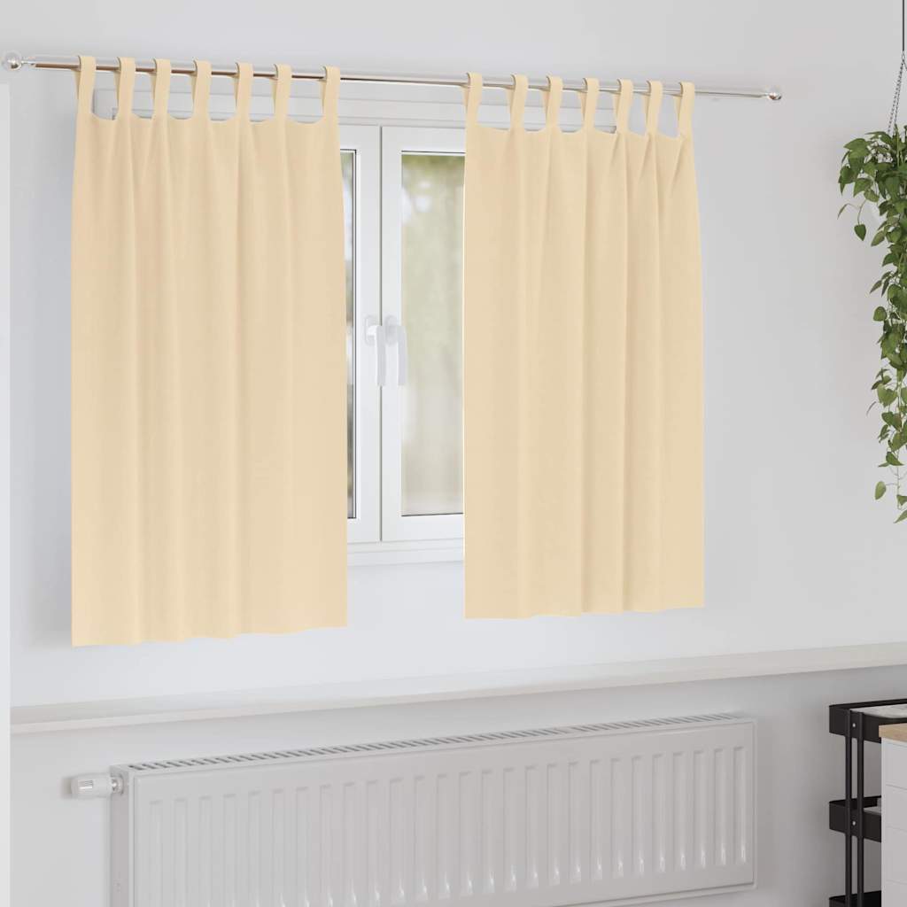 Vidaxl rideaux occultants avec anneaux 2 pcs crème 140 x 140 cm