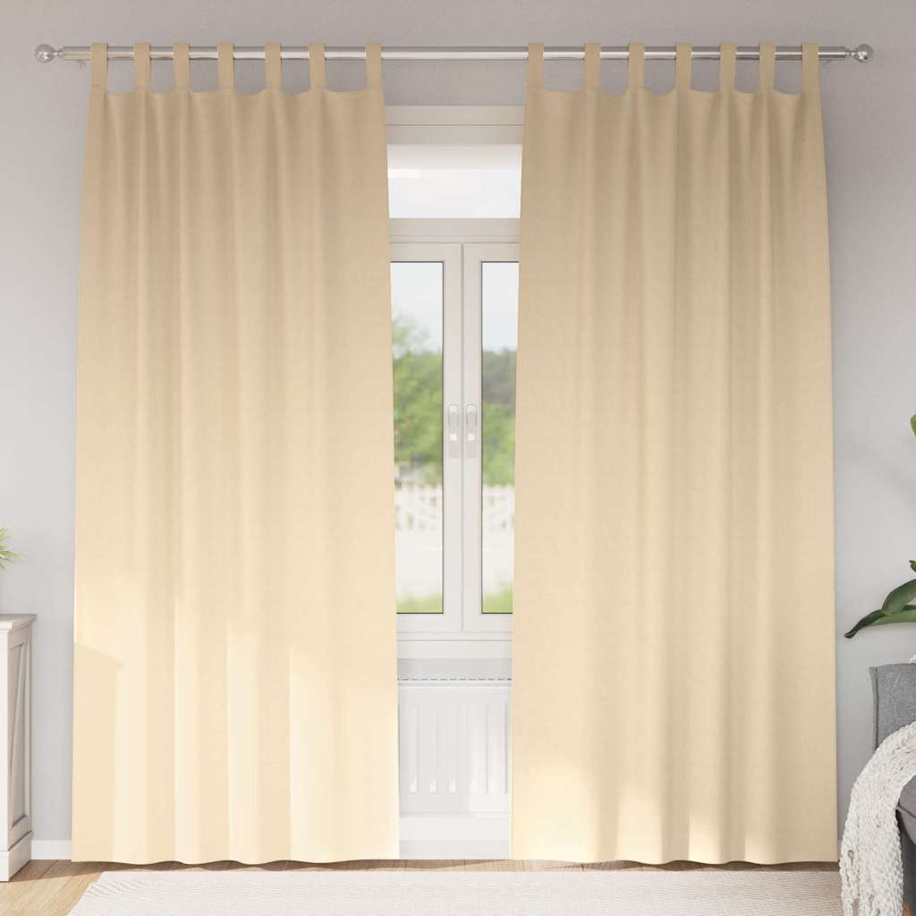 VidaXL rideaux occultants avec anneaux 2 pcs crème 225 x 140 cm