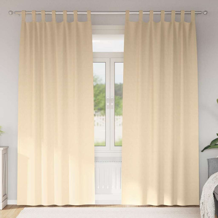 VidaXL rideaux occultants avec anneaux 2 pcs crème 225 x 140 cm