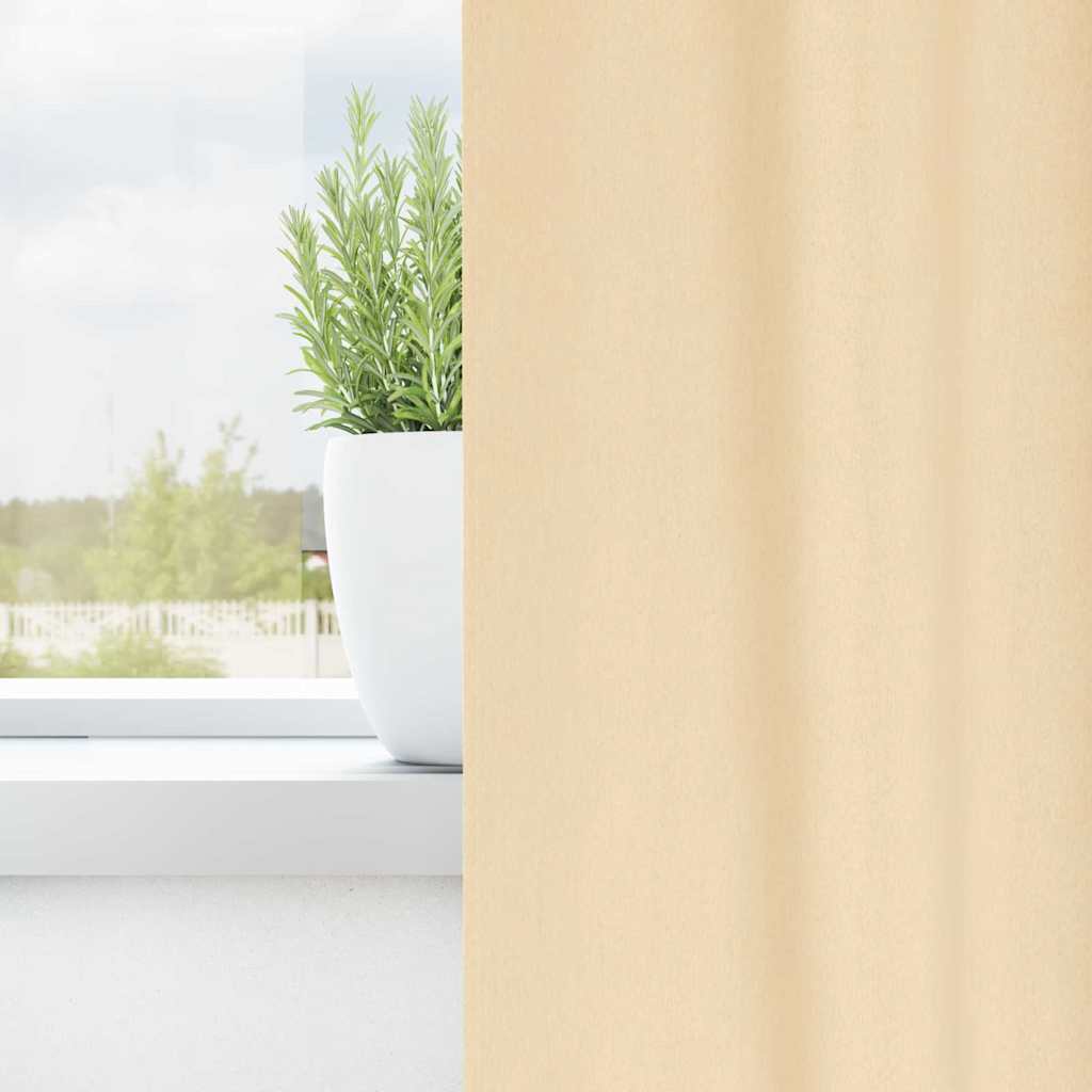VidaXL rideaux occultants avec anneaux 2 pcs crème 245 x 140 cm