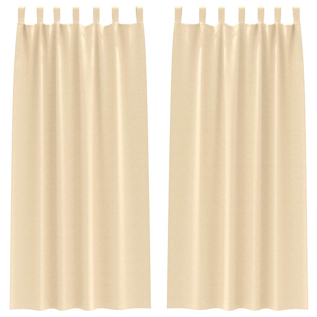 VidaXL rideaux occultants avec anneaux 2 pcs crème 245 x 140 cm