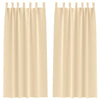 VidaXL rideaux occultants avec anneaux 2 pcs crème 260 x 140 cm