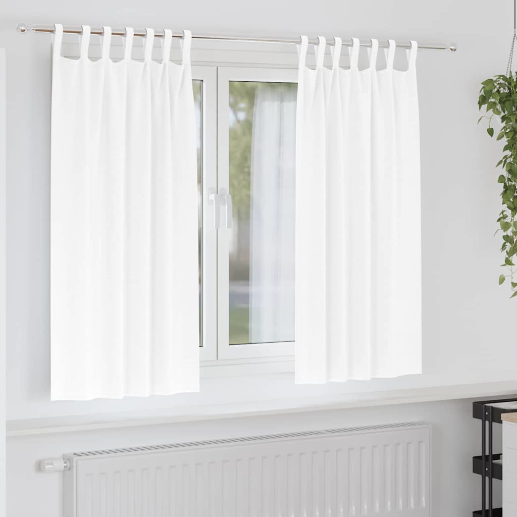 Vidaxxl rideaux occultants avec anneaux 2 pcs blanc pur 175 x 140 cm