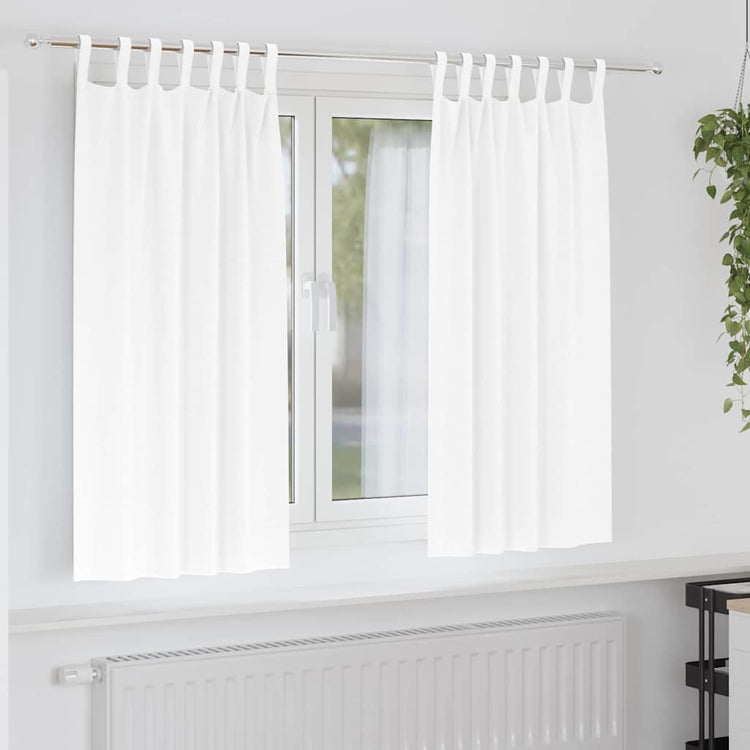 Vidaxxl rideaux occultants avec anneaux 2 pcs blanc pur 175 x 140 cm