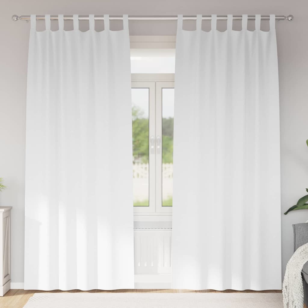 VidaXL rideaux occultants avec anneaux 2 pcs blanc pur 225 x 140 cm