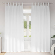 Vidaxxl rideaux occultants avec anneaux 2 pcs blanc pur 260 x 140 cm - afbeelding 1