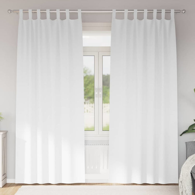 Vidaxxl rideaux occultants avec anneaux 2 pcs blanc pur 260 x 140 cm
