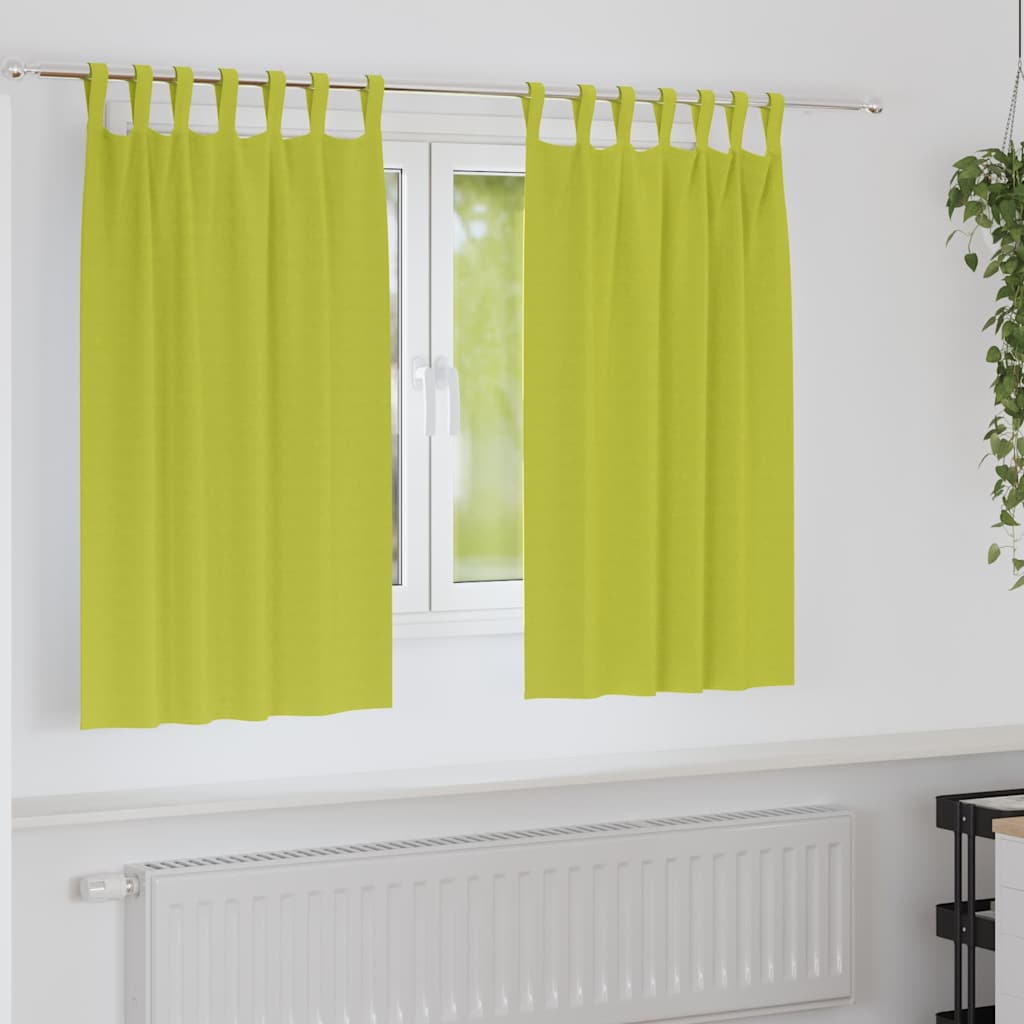 VidaXL rideaux occultants avec anneaux 2 pcs vert 140 x 140 cm