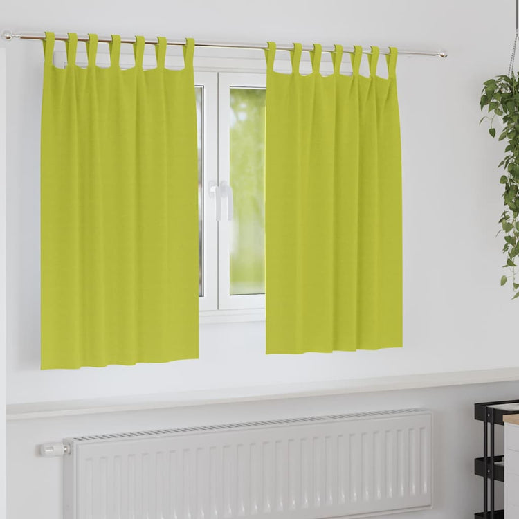 VidaXL rideaux occultants avec anneaux 2 pcs vert 140 x 140 cm