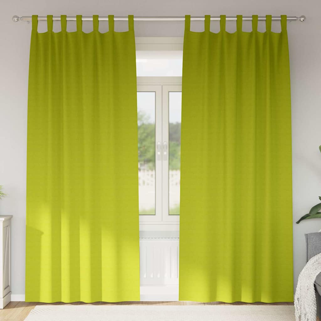VidaXL rideaux occultants avec anneaux 2 pcs vert 225 x 140 cm
