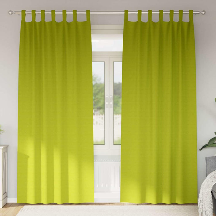 VidaXL rideaux occultants avec anneaux 2 pcs vert 245 x 140 cm
