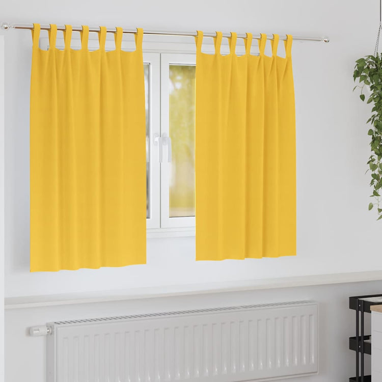 Vidaxl rideaux occultants avec anneaux 2 pcs jaune moutarde 140 x 140 cm