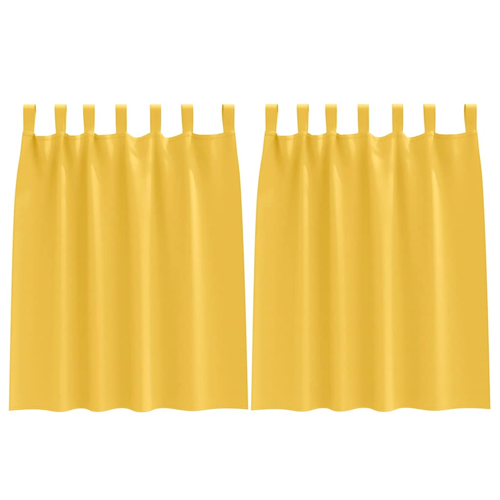 Vidaxl rideaux occultants avec anneaux 2 pcs jaune moutarde 140 x 140 cm