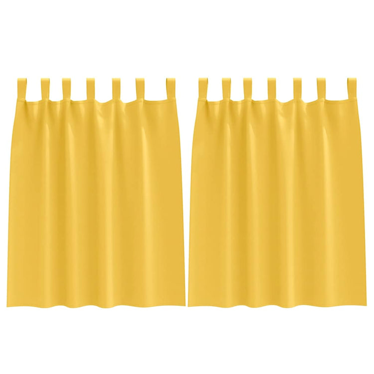 Vidaxl rideaux occultants avec anneaux 2 pcs jaune moutarde 140 x 140 cm
