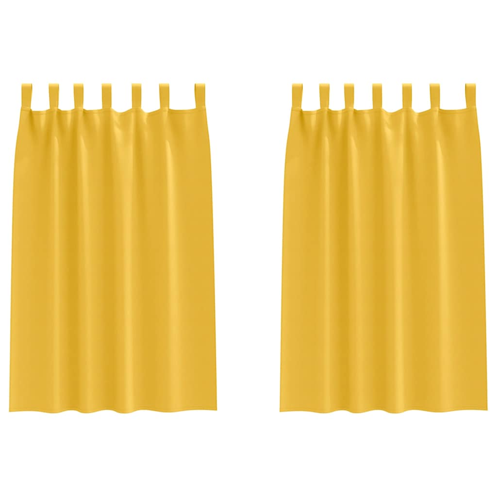 Vidaxl rideaux occultants avec anneaux 2 pcs jaune moutarde 175 x 140 cm