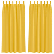 Vidaxl rideaux occultants avec anneaux 2 pcs jaune moutarde 225 x 140 cm - afbeelding 2