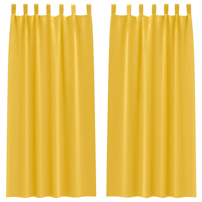 Vidaxl rideaux occultants avec anneaux 2 pcs jaune moutarde 245 x 140 cm