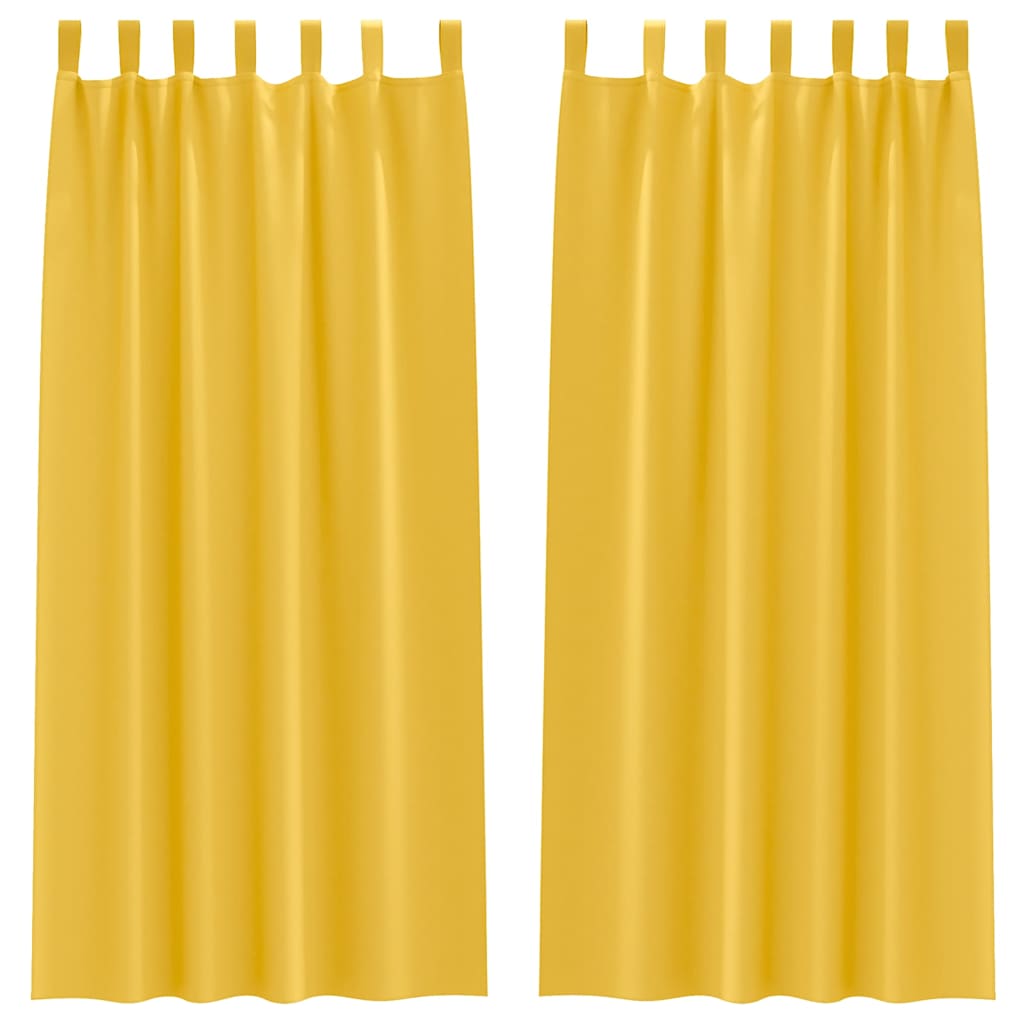 Vidaxl rideaux occultants avec anneaux 2 pcs jaune moutarde 260 x 140 cm
