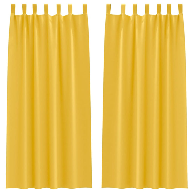 Vidaxl rideaux occultants avec anneaux 2 pcs jaune moutarde 260 x 140 cm