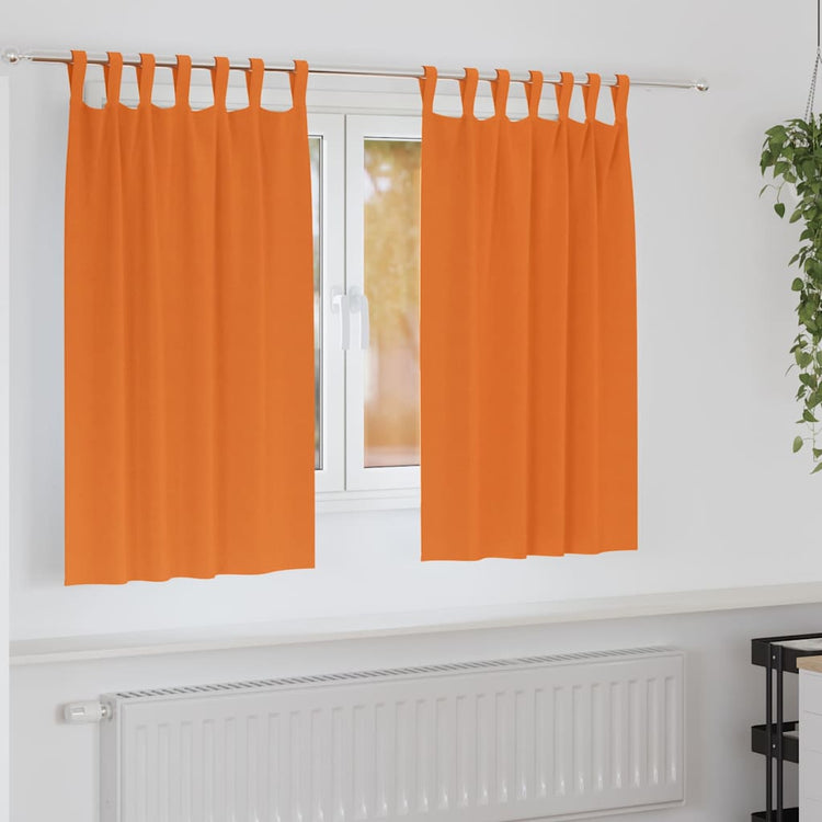VidaXL rideaux occultants avec anneaux 2 pcs orange vif 140 x 140 cm