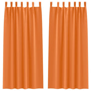 Vidaxxl rideaux occultants avec anneaux 2 pcs orange vif 225 x 140 cm - afbeelding 2